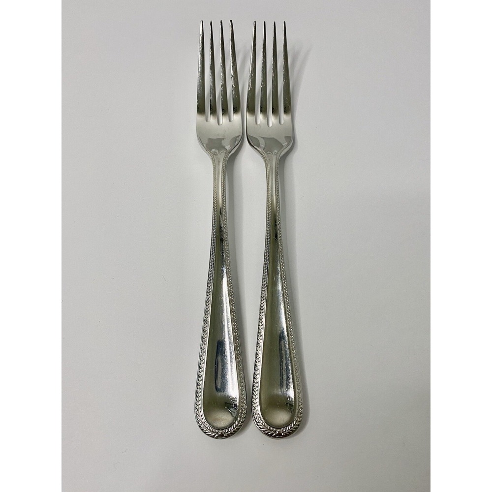 Gorham Madeline Stainless Dinner Fork Lot Of 2 Glossy 18/10 Flatware
